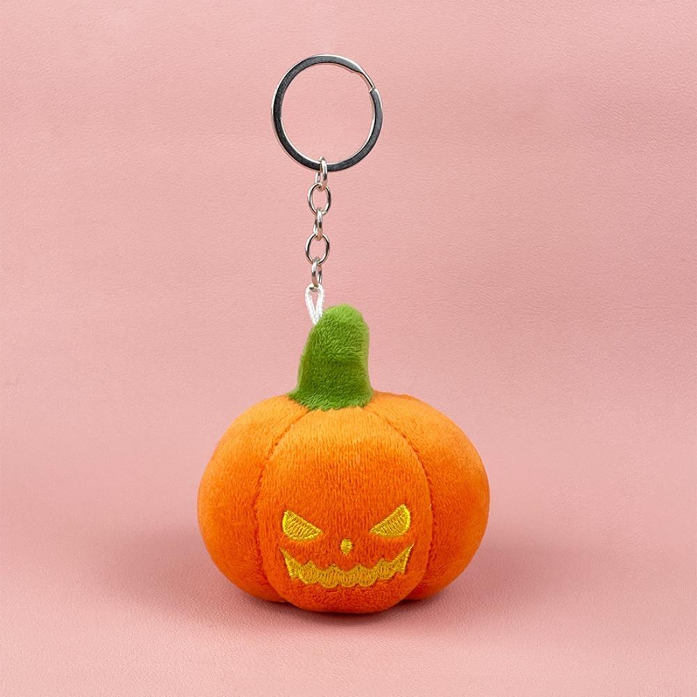 Cute Plush Keychain Pumpkin PP cotton Pumpkin Decoration Keychain Orange Gift Halloween Fun Decoration