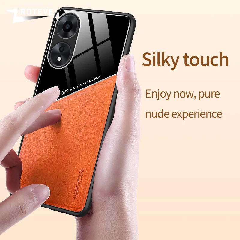 For OppoA78 Case PU Leather Car Magnetic Hard PC Cover For OPPO A98 A78 A58 A38 A18 A79 5G OppoA98 OppoA58 OppoA38 Cases
