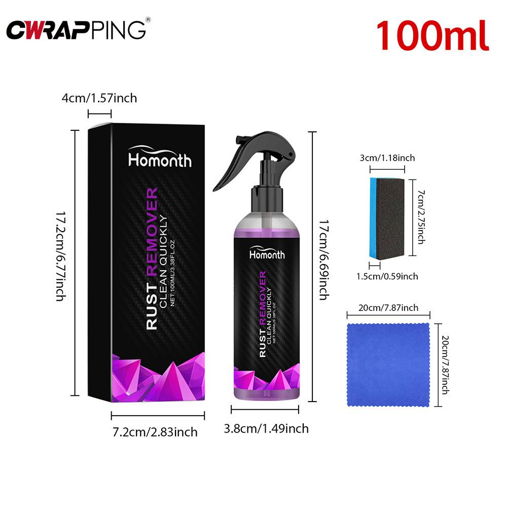 100ml Rust Remover Spray Car Anti Rust Cleaner Auto Chassis Wheel Hub Engine Dust Remover for Home Motorcycle Car Accessories