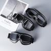 Padded Motorcycle Goggles Anti Fog Lens Clear Mirror