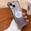 Luxury Shockproof Glitter Holder For Iphone15pro Silicone Ring Case For iPhone 15 14 13 12 11 17 Pro Max With Holder Stand Cover