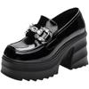 Women's Loafer Shoes  Spring Autumn New  British Style Chunky Heel Thick High Heel Versatile Small Leather Shoes