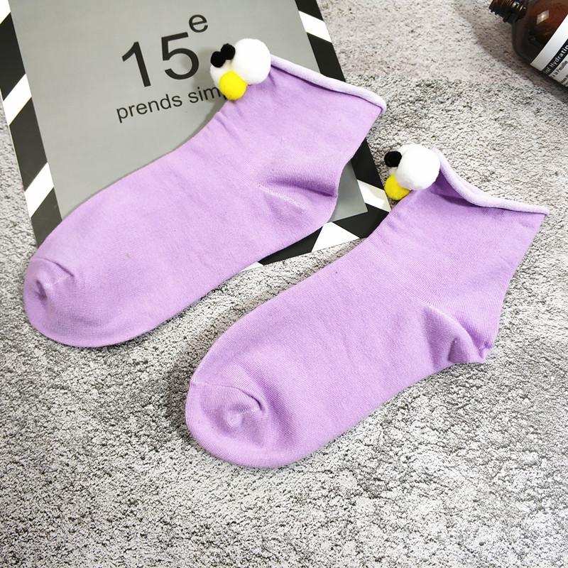 3d three-dimensional big eyes cute cartoon candy color women's cotton tube socks