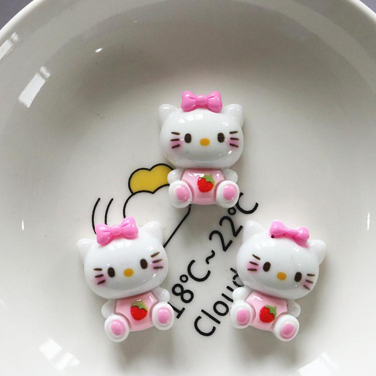 10Pcs New Mini Kawaii Cartoon Animal Girl Series Flat Bottom Scrapbook  Diy Jewelry Making Hairwear Accessorie A16