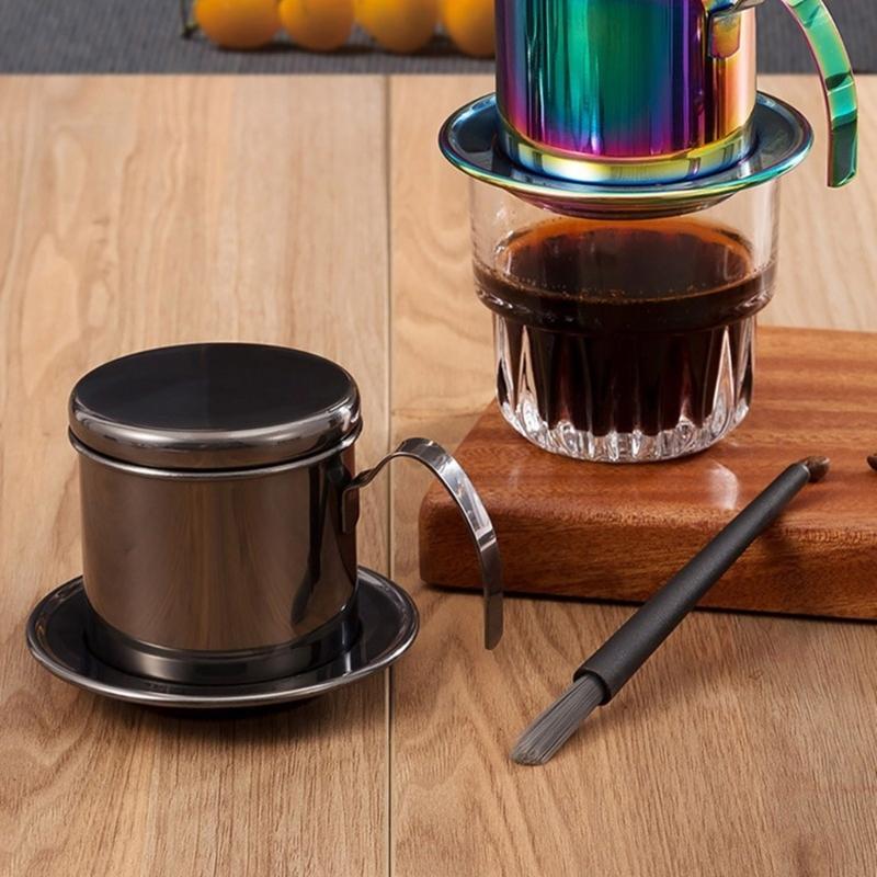 Stainless Steel Coffee Filter Durable Reusable Pouring Over Drip Cup For Home Office Travel Vietnamese Coffee Dripper