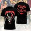 Nové 2026 Rocková Kapela Megadeth 3D Tištěné Pánské a Dámské Tričko Módní Krátký Rukáv Punk Hip Hop Street Harajuku Top