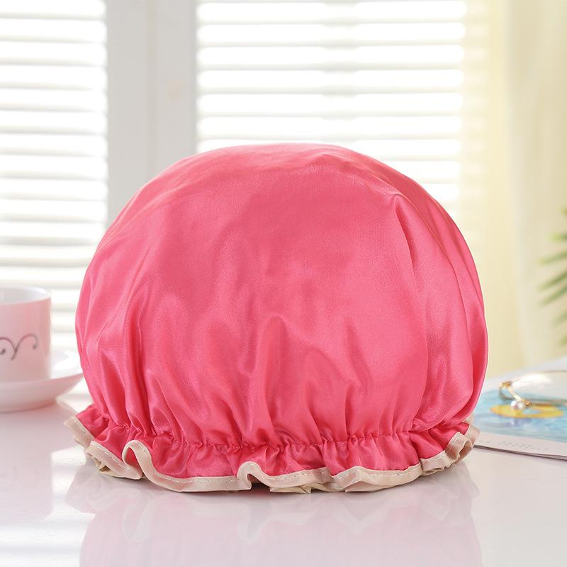 Double-Layer Waterproof Adult Bath & Hair Cap - Makeup, Kitchen, Anti-Oil, Thickened; Customizable Logo