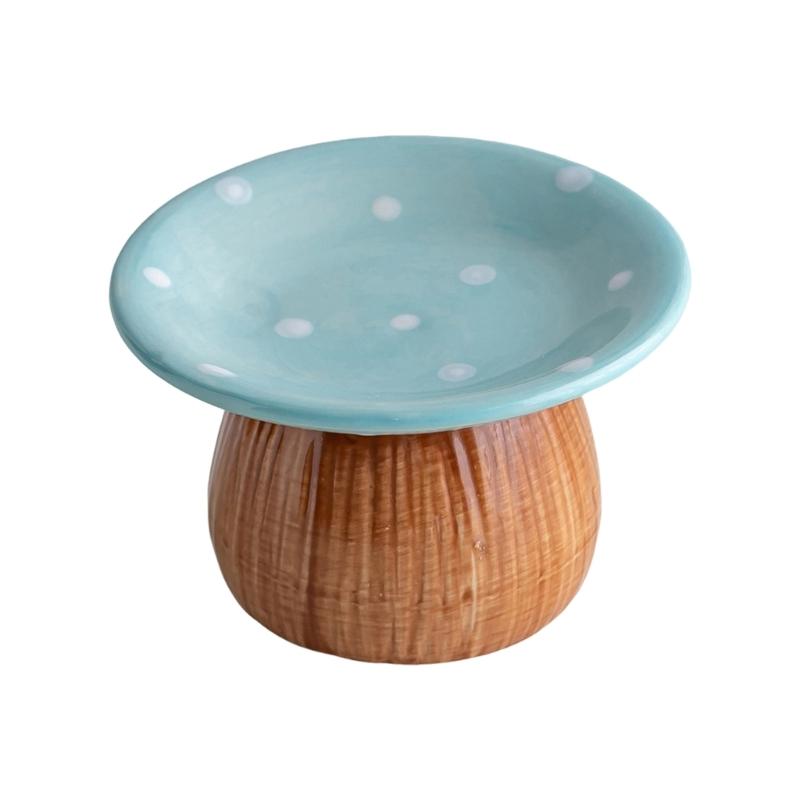 Ceramic Mushroom Jewelry Tray with Raised Ring Holder Dish, Tabletop Catchall Tray for Vanity and Bedside Table
