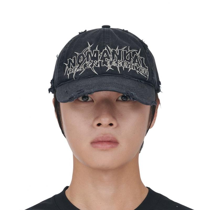 Nomanual Slash Ball Cap   Washed Black