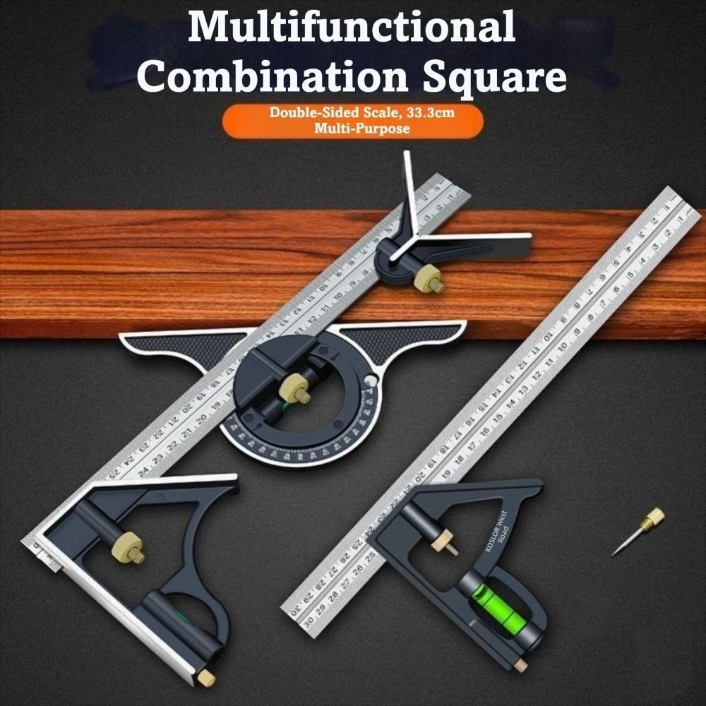 3-in-1 Adjustable Square Ruler 300mm Framing Square Ruler Combination Square Ruler For Woodworking