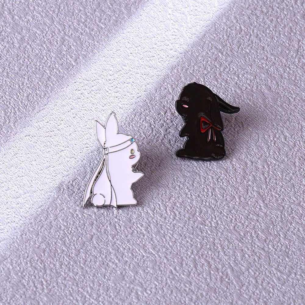 Wuxian Jewelry Lan WangJi Accessories Black Rabbit Mo Dao Zhu Shi Enamel Brooch Brooches Pin Badge