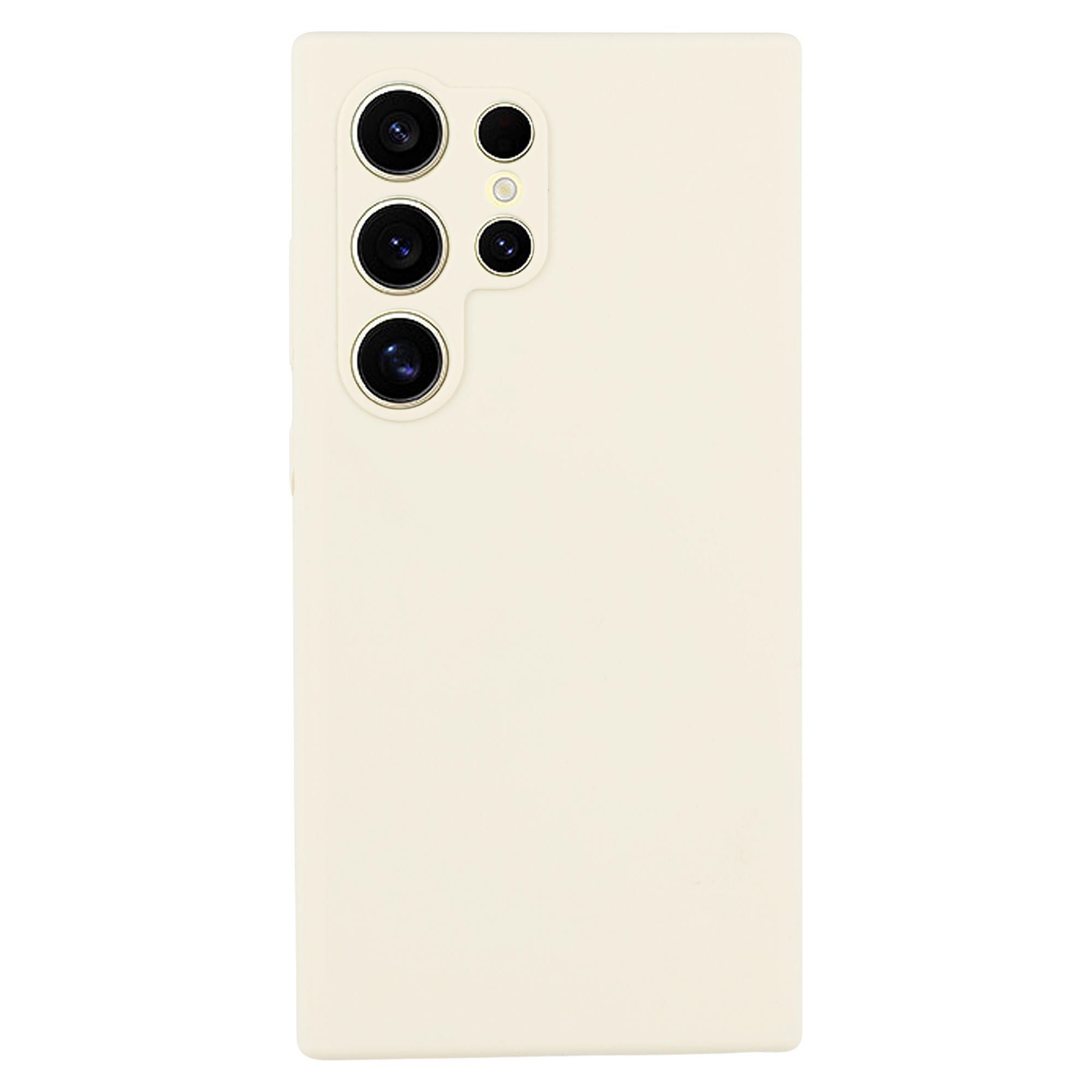 

For Samsung Galaxy S25 Ultra Cell Phone Case Liquid Silicone Dropproof Cover White