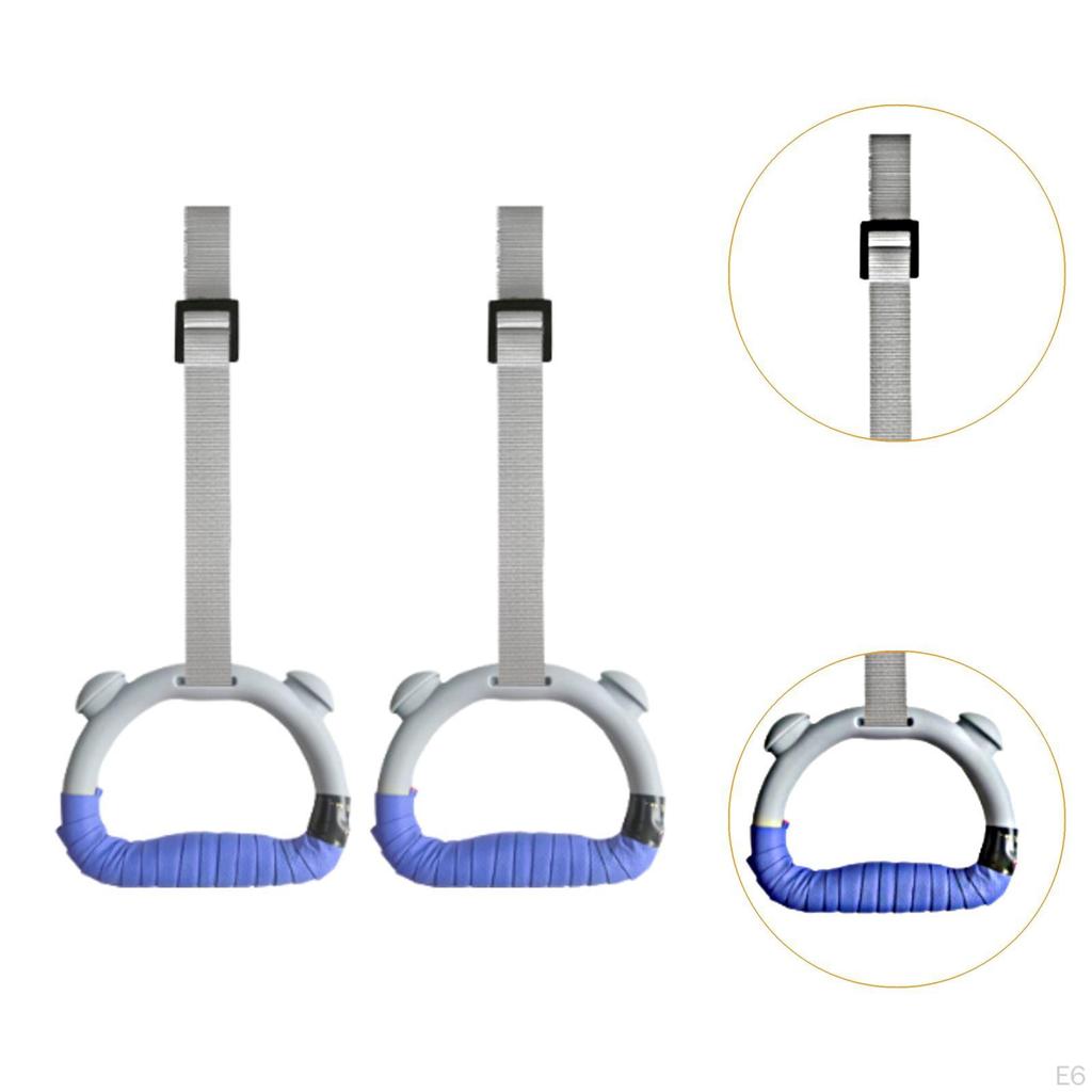 Gymnastics Rings Adjustable Strap Fitness Equipment Indoor Workout Professional Nonslip Handle