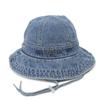 Bucket Hat Women's Korean Vintage Washed Denim Fashion Sunshade Fisherman Hat For Spring Summer, Adjustable Uv Protection Cap