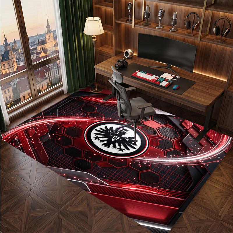 Eintracht Frankfurt Football Print Crystal Velvet Rug, Comfortable Water Absorbent Non Slip Indoor Floor Carpet