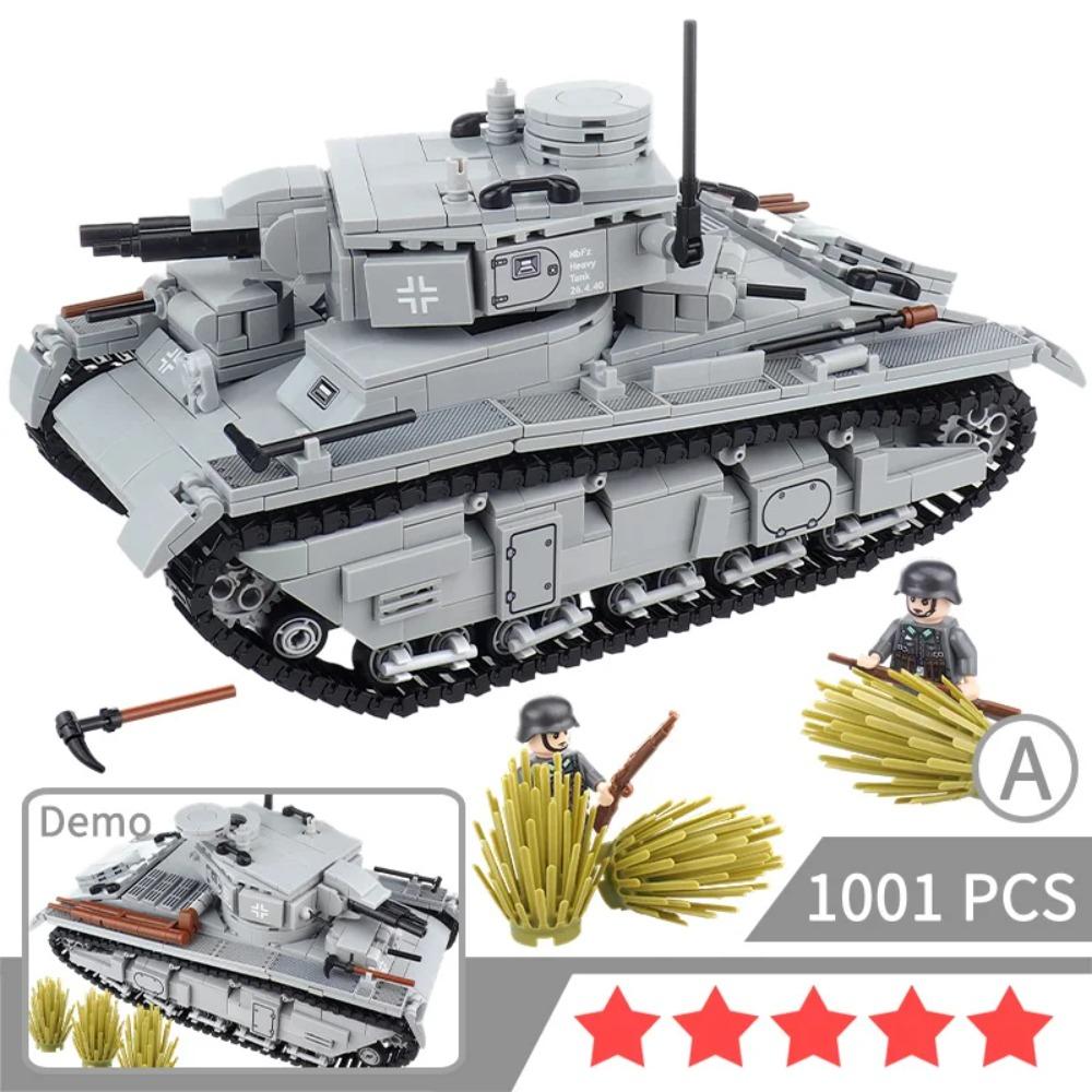Mehrere Geschütztürme NbFzip Schwer Dunkelgrau Panzer Bausteine Montage MOCww2 Figuren Waffen Ausrüstung Szene Modell Ornamente Geschenk Spielzeug