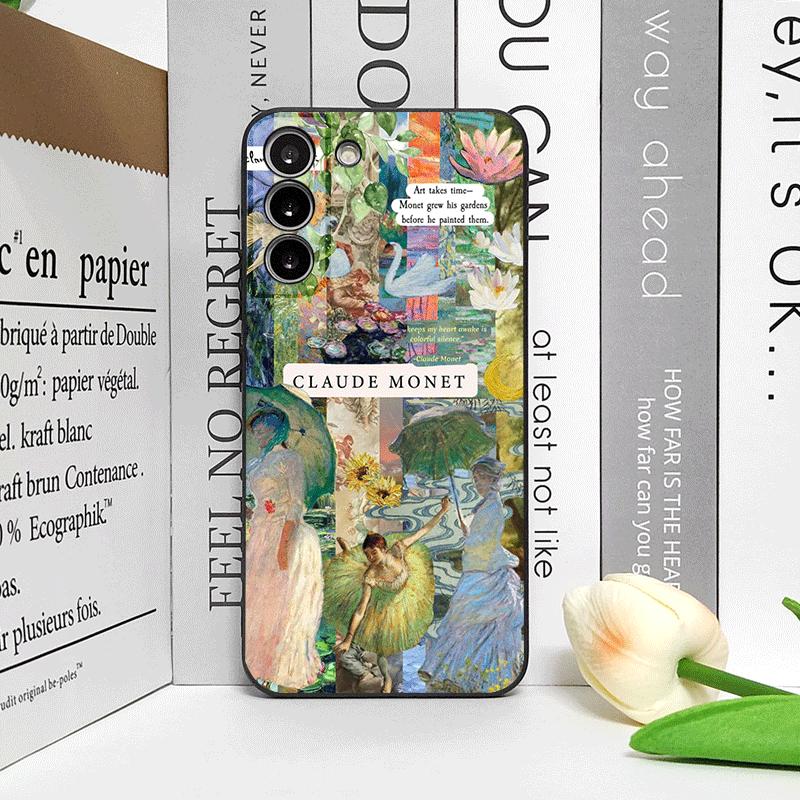

Luxury Beautiful Girl Phone Case for Samsung Galaxy S25 S24 S23 Ultra S22 Plus S21 FE S25 Edge Soft Cover Coque Claude Monet Art For Samsung M55