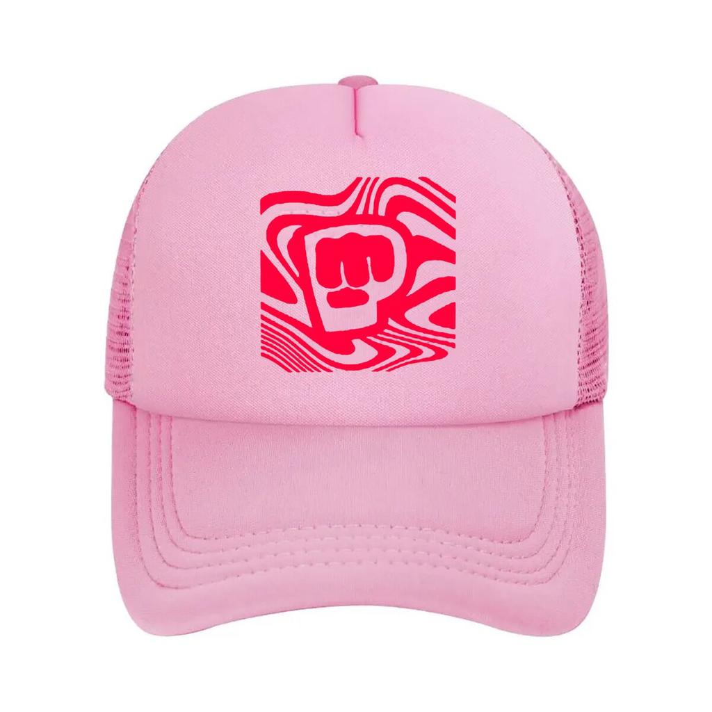 Red Fist Abstract Graphic Mesh Baseball Cap Casual Hat Outdoor For Womens Unisex FeUnisex