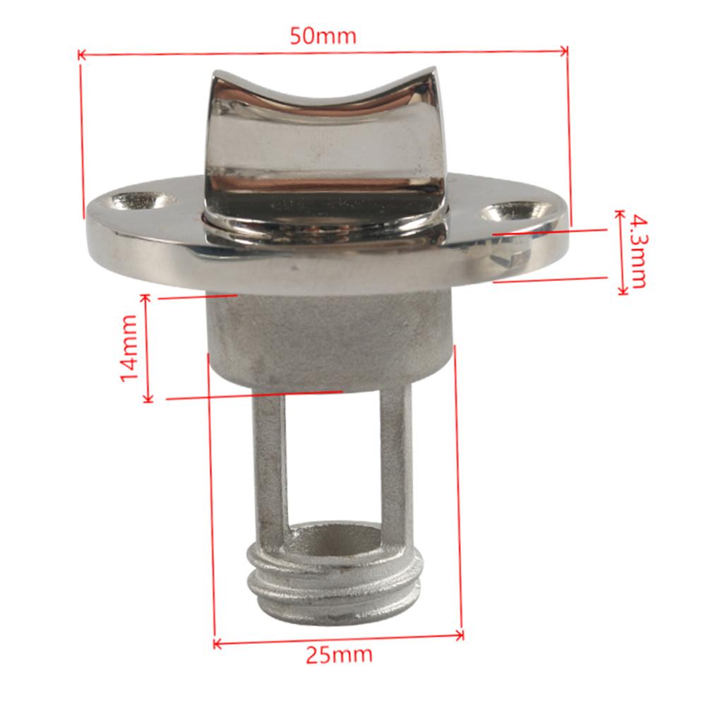 2Pcs Stainless Steel Boat Drain Plug Kit Oval Garboard Transom Plugs For 1" Hole