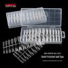 Ultra-Thin Frosted Transparent Nail Tips - Long Pointed, Ballerina, Trapezoid, Almond, No-Grind