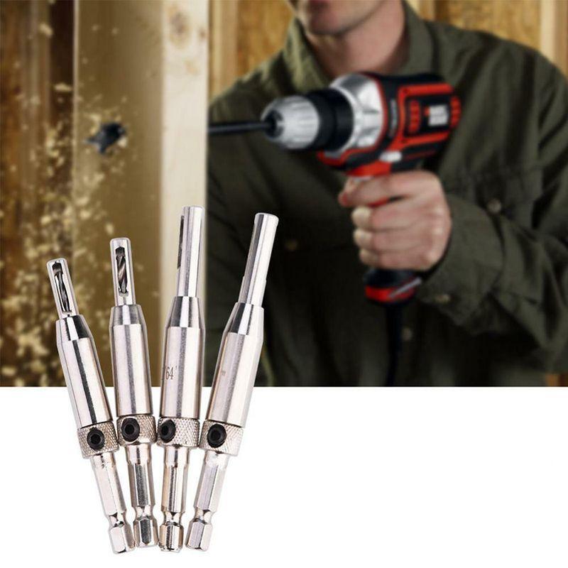 

4x Шестигранный хвостовик Самоцентрирующееся Сверло Твист для Дерева для Дверных Оконных Петель Пробойник Отверстий