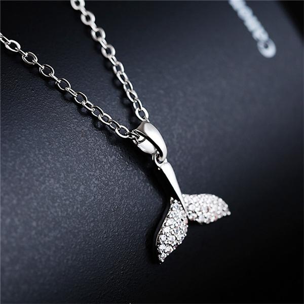Jewelry Gifts Chain Dolphins Pendant Fish Tail Necklace Silver Gold Color
