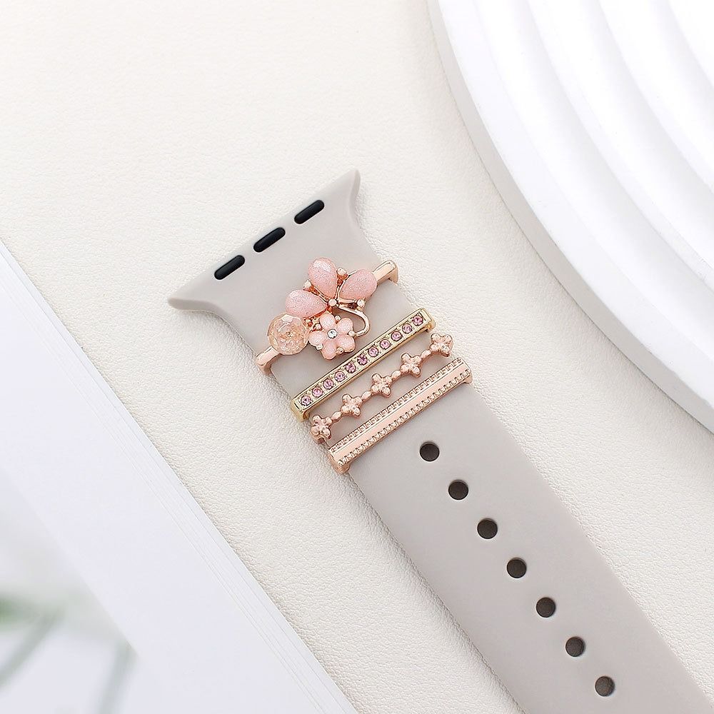 4Pcs Diamond Decorative Ring Metal Wristbelt Charms for Apple Watch Band for Apple Watch Band