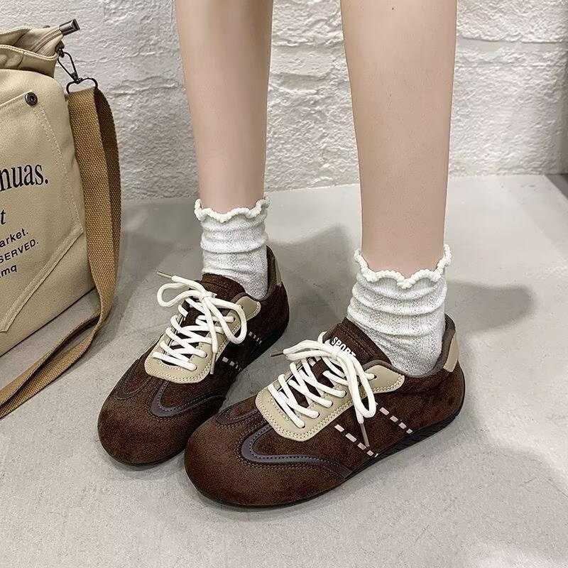 Soft Leather Retro Red German Training Shoes Women's 2026 Spring New Versatile Casual Flat Baseplate Shoes Forrest Gump Sports Shoes