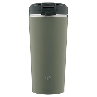 ZOJIRUSHI Water Bottle Tumbler with Lid Carry Tumbler Portable Seamless Flip Type 300ml Forest Gray Lid and Gasket Integrated Easy To Clean Only 2