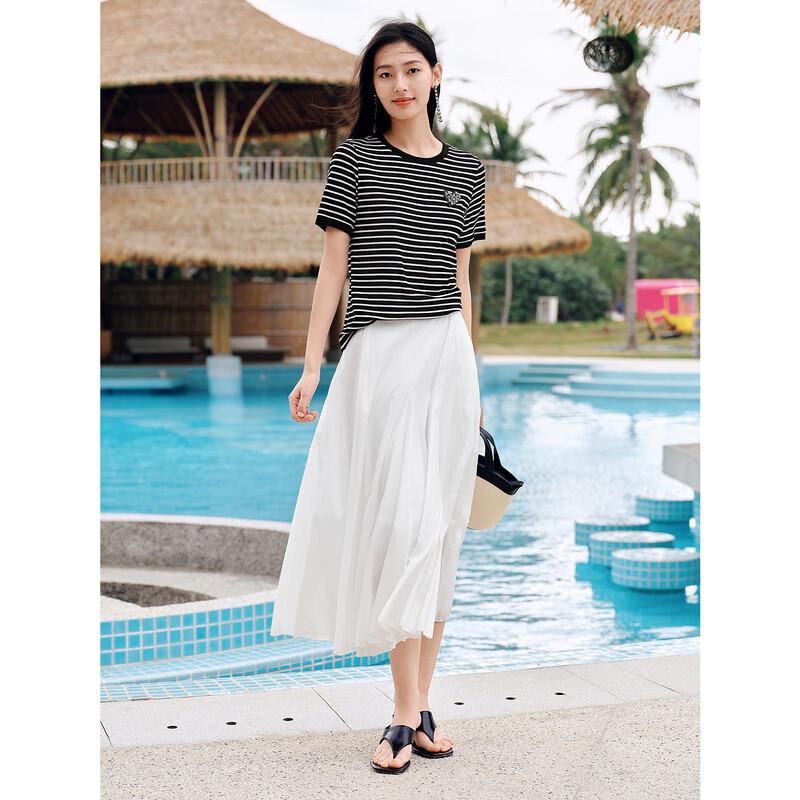 JIUZI ANNAKO Nautical Stripe Knit T-Shirt L