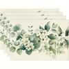 Beige Camellia Flower SummerSet of 4 Placemats 12x18 Inch Seasonal Spring Table Mats for Party Kitchen Dining Decoration 4pcs