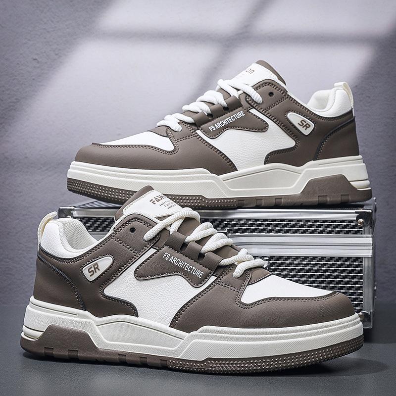 Spring new lightweight non-slip versatile student casual thick baseplate shoes men's breathable Hong Kong style men's shoes