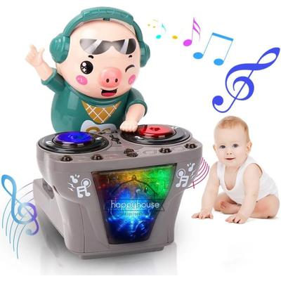 Elektronisches DJ-Licht, Musik, tanzendes Schweinchen-Spielzeug, Musikspielzeug, süßes Swing-Tanz-Schweinchen-Spielzeug mit Musik, LED-Lichtern, Musikspielzeug für Kinder