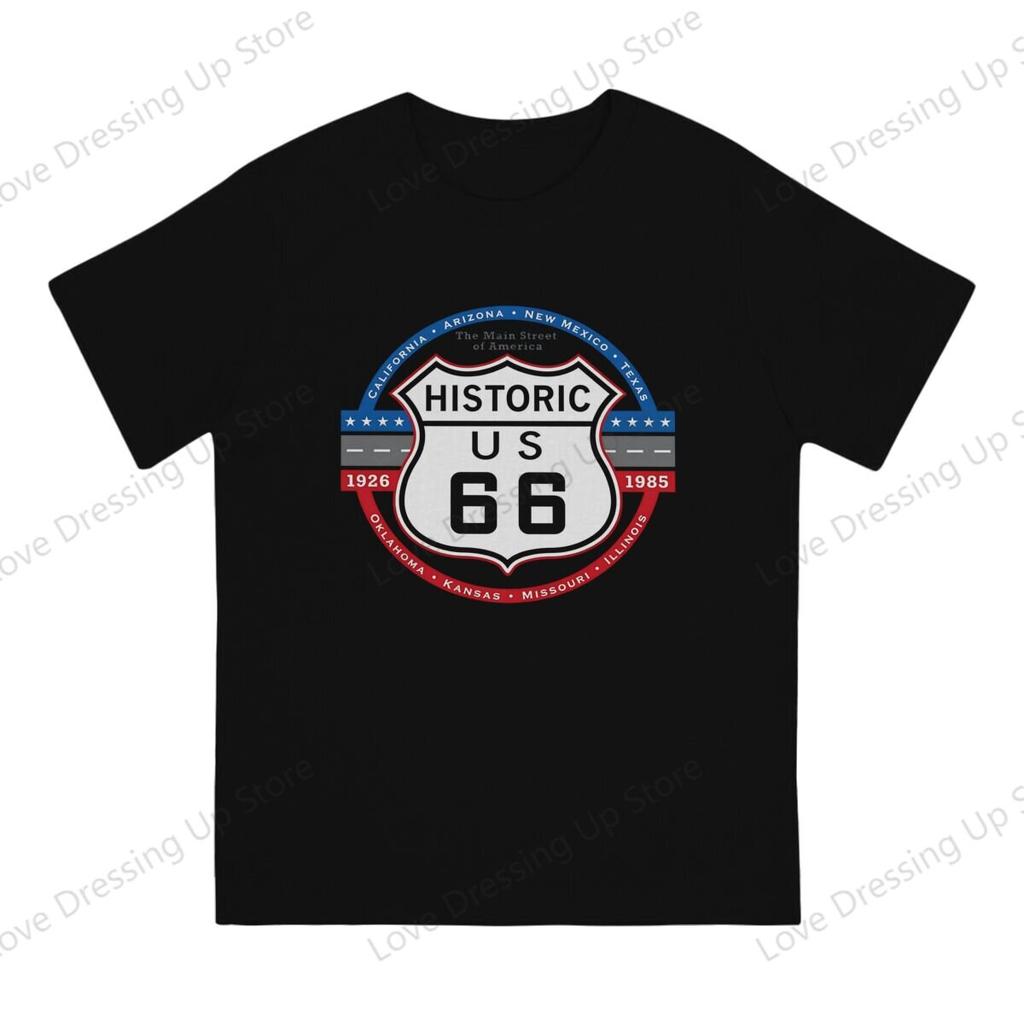 Historic Route 66 Pure Cotton Printing Unisexs Tshirt Street Cool Tshirts Funny Tops