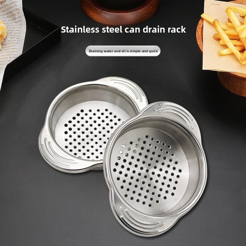 Stainless Steel Mini Draining Basket With Dual Handles For Kitchen Food Prep And Oil Drainage
