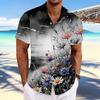 Men's Daisy Floral Print Flowers Summer Hawaiian Shirt Button Up Shirt Aloha Shirt Short Sleeve Hawaiian Casual Vacation Summer