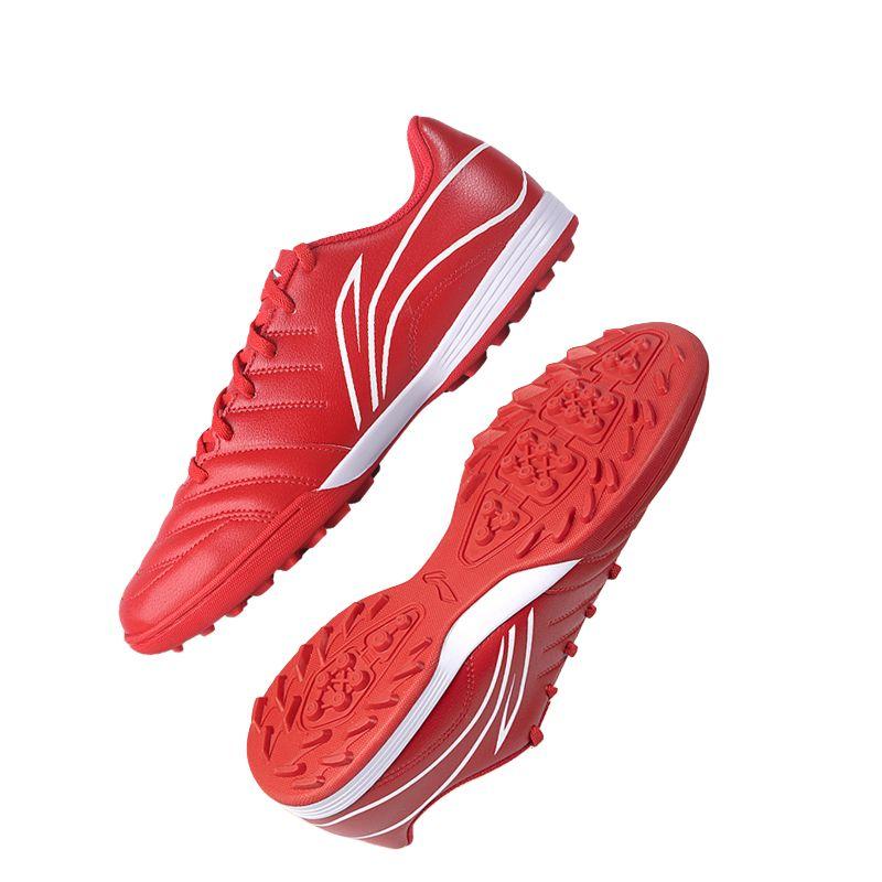 Li Ning Slip Resistant, Abrasion Resistant, Lightweight Soccer Shoes Unisex Vermilion YSTU039-5