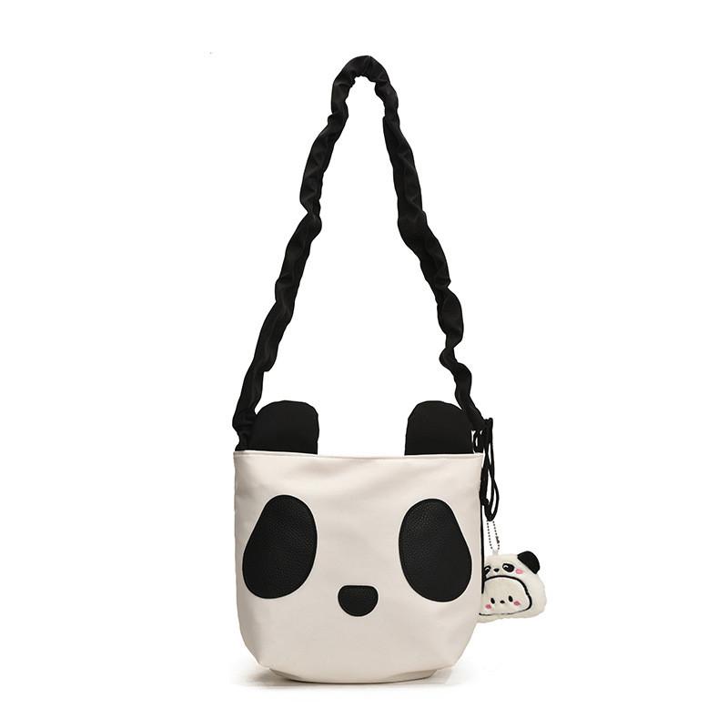 Panda Canvas Cute Single Shoulder Crossbody Bag Large Capacity Gift Backpack