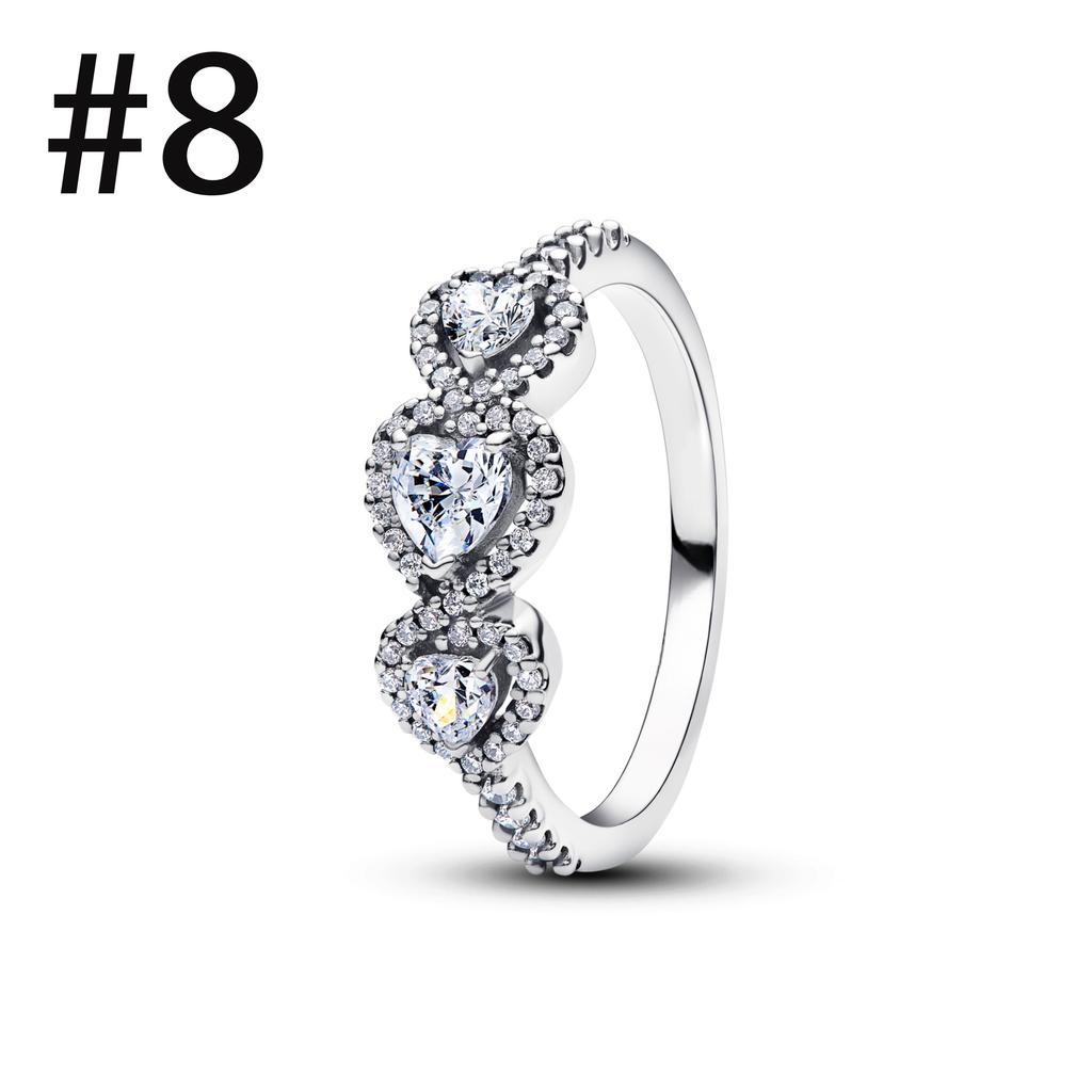 Luxury Original 925 Silver Heart-shaped Bow Flower Ring Fit Women's High-end Jewelry Parties Valentine's Day Gifts