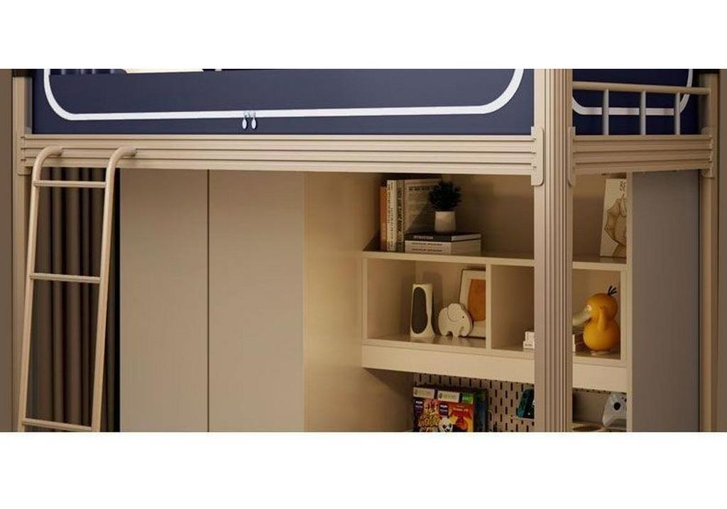 Upper Bunk Dorm Bed Curtain & Mosquito Net with Three-Open Doors - Blackout for Summer