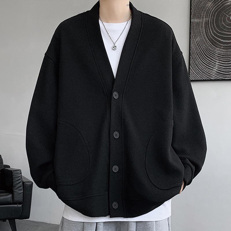 Men's Casual Waffle Knit Jacket for Spring/Autumn