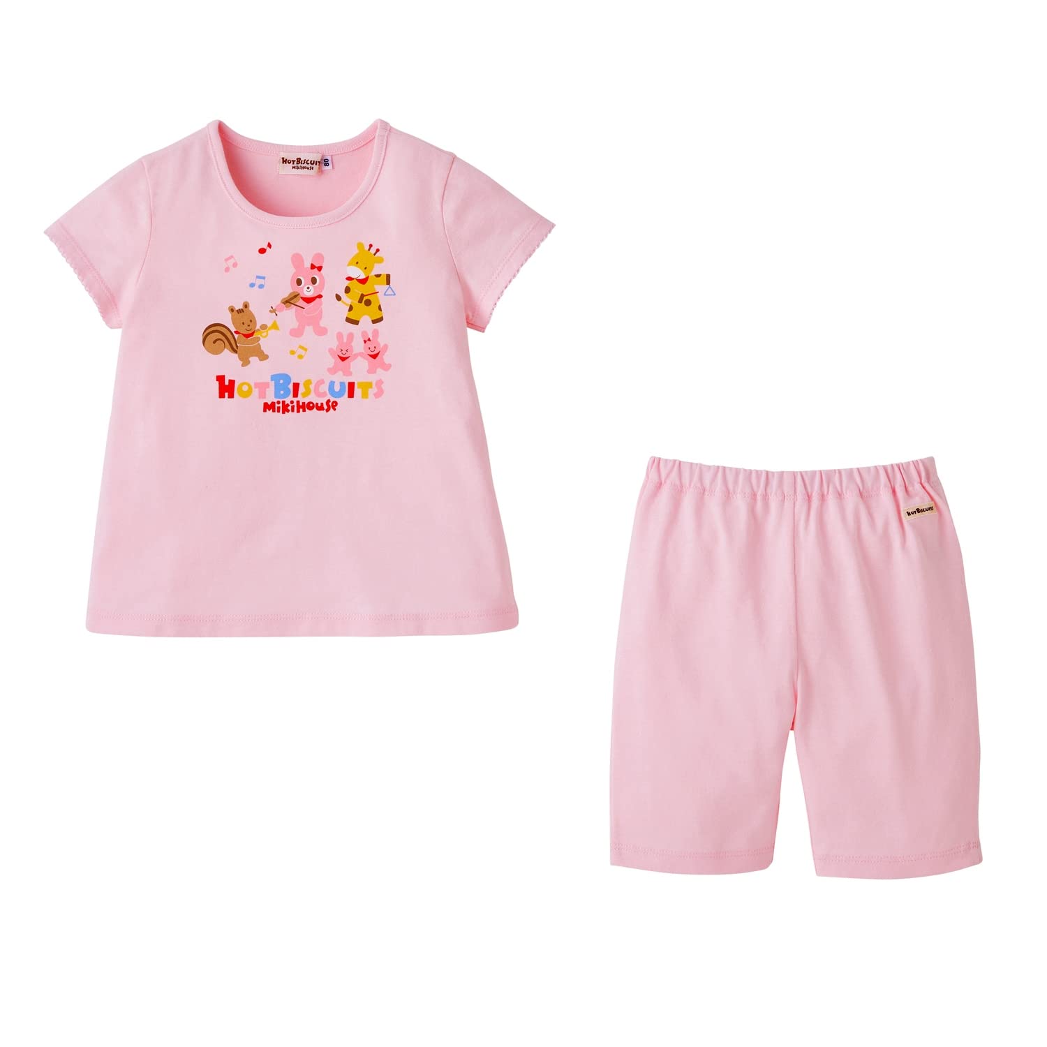 

MIKIHOUSE HOT BISCUITS Домашняя одежда с коротким рукавом для девочек, розовая, 100 см, 72-7302-490 розовый