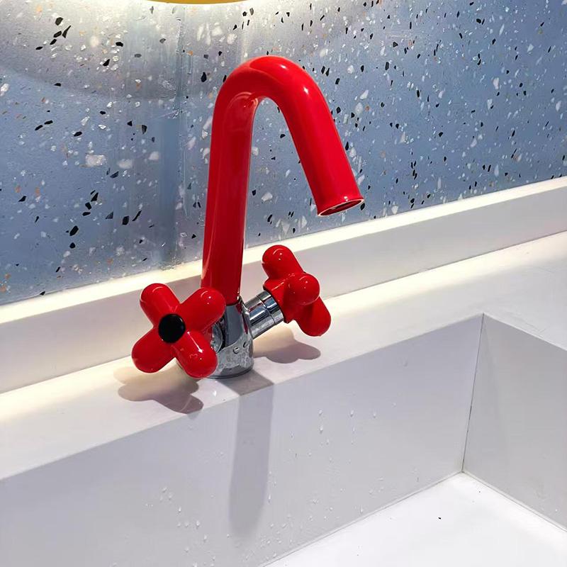 

Двухрычажные смесители для ванной комнаты Поворотный смеситель для раковины Кухонный смеситель Арматура для умывальника Смеситель для умывальника Латунь Красный Зеленый