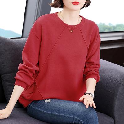 Vintage Outerwear Loose Round Neck Pullover Sweater Women's Autumn Clothing Large Size Fat Middle-aged Mother Casual Top