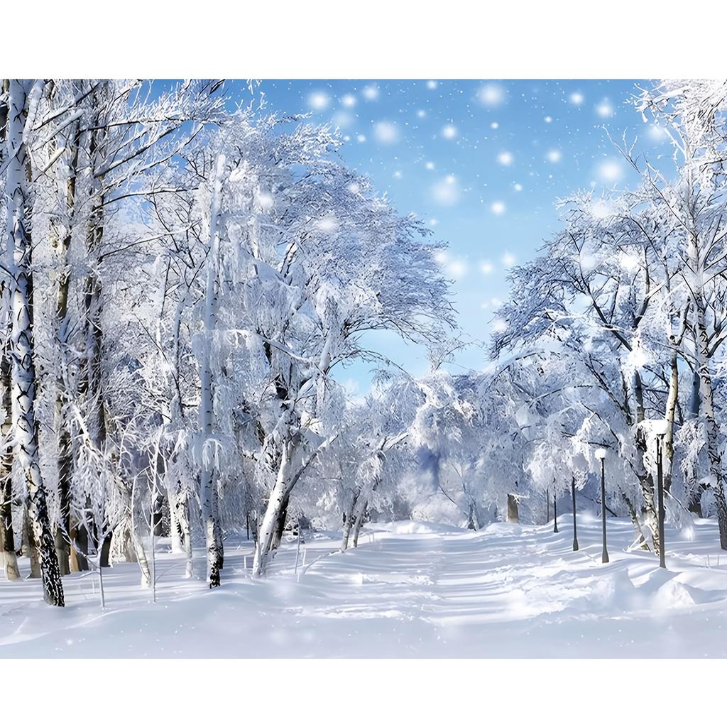 Christmas Enchanting Winter Forest Scene Decoration Background Winter Photography Backdrop Decorations For Photo Studio Photo Booth Christams Party