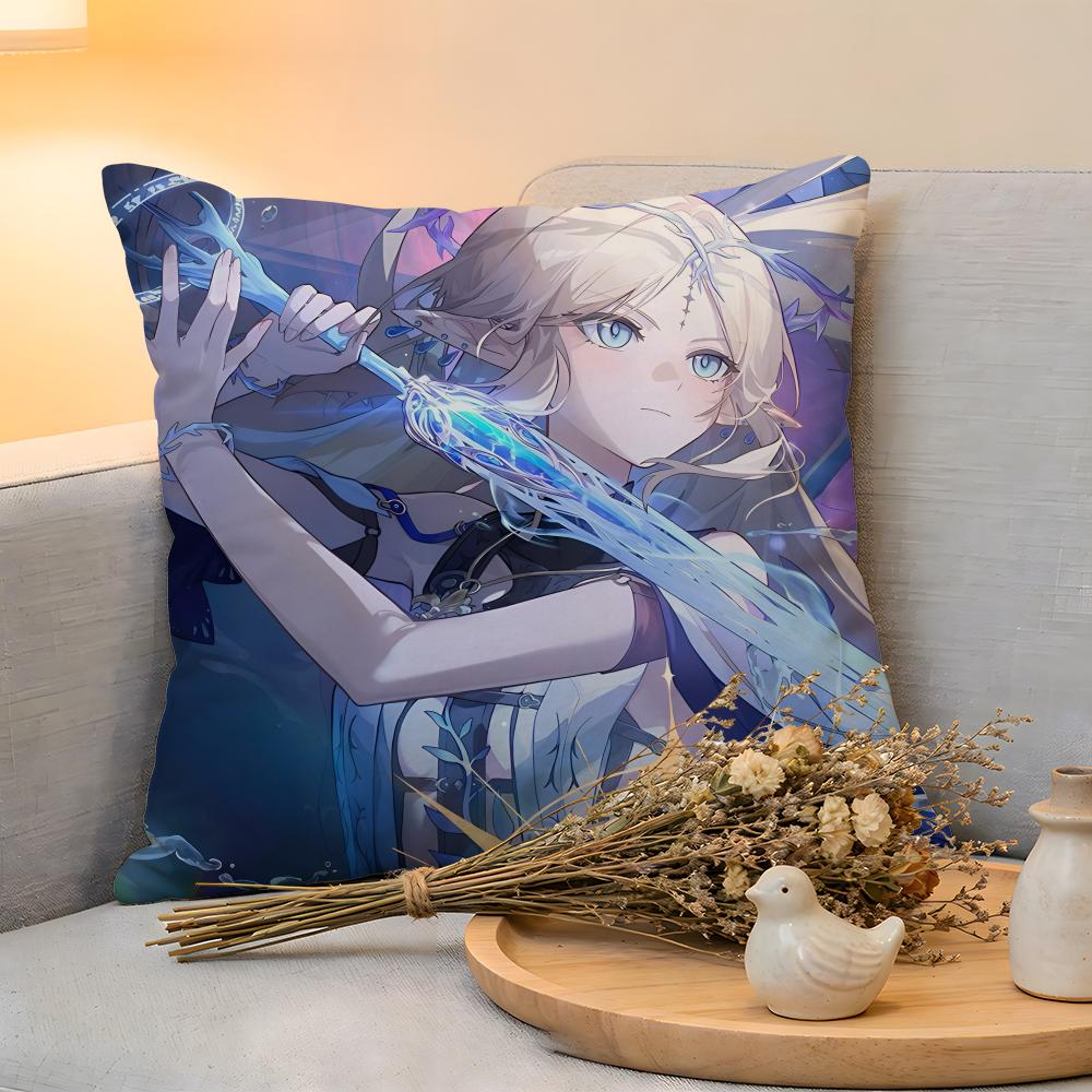 Cushion Cover  Linen SkinFriendly Soft Decorative Case For Sofa Home Decor WWuthering Waves Cartethyia Anime Game Pillow cover