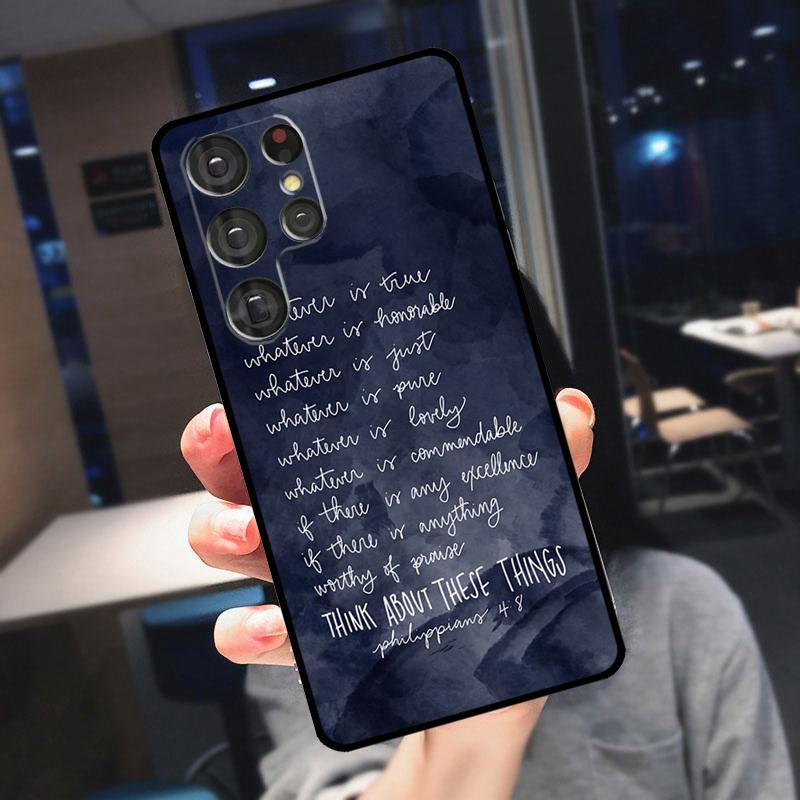 Bible Verse Philippians Jesus Christ Cover For Samsung Galaxy S25 Ultra S24 S22 S21 S23 Plus S20 FE S9 S10 S24 FE Phone Case