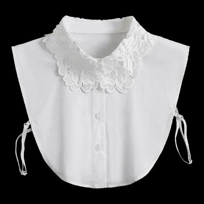 Women'S False Collar Shirt Lace False Neck Collar With Trim Season Cotton