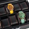 Pudełko na zegarek, gablota z szklanym blatem, 10-slotowe etui, uchwyt organizera