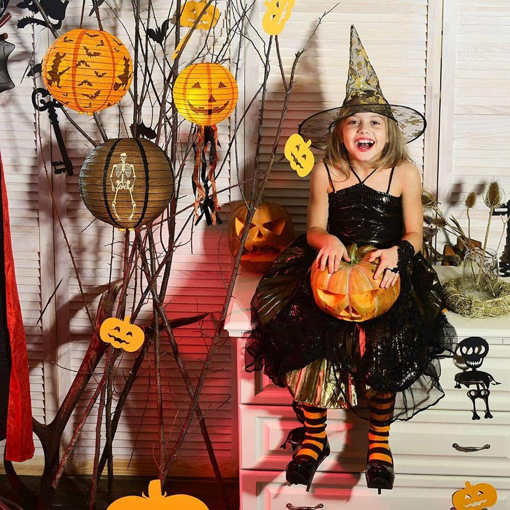 Skeleton Hangingn Tassels Lantern Pumpkin Halloween Paper Lanterns Funny   Shopping Mall